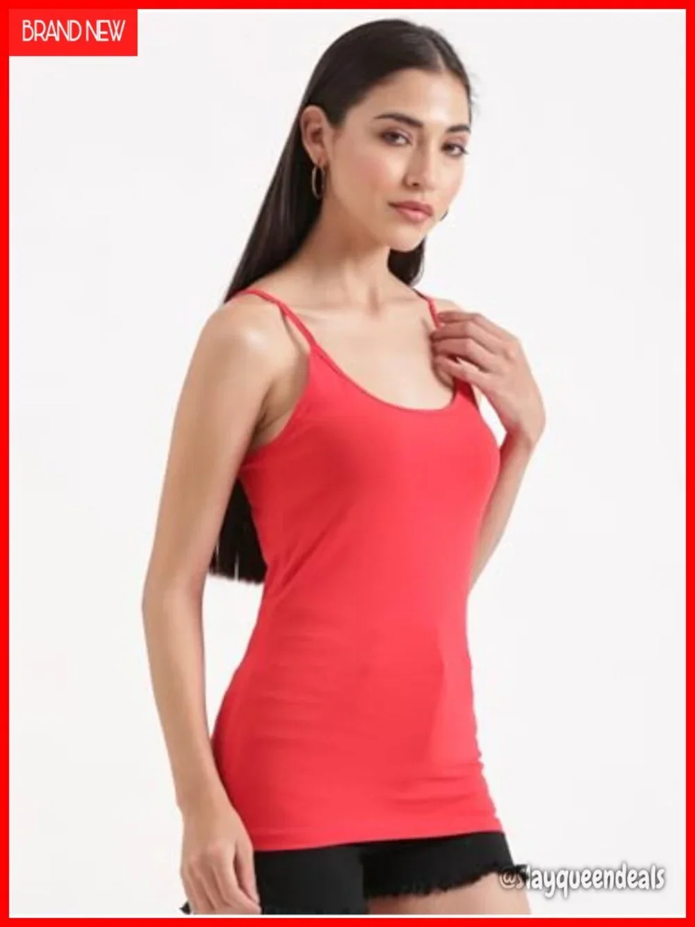 Cotton Spandex Sleeveless Camisole Layering Tank Top Scoop Neck